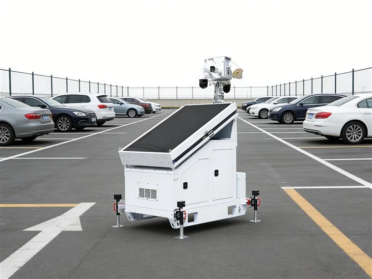 HISKID Off-grid Video Surveillance Tower With Back-up Generator For Construction Site factory