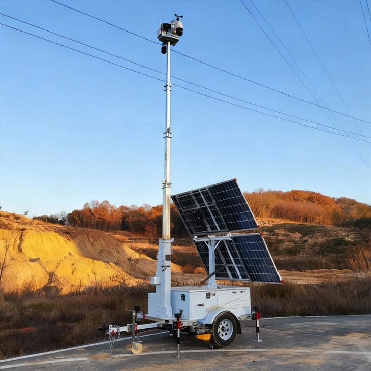 HiSOLO Solar CCTV Trailer for Security Mining high quality