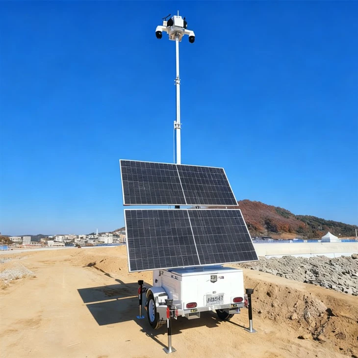 HiSOLO Solar CCTV Trailer for Security Mining factory